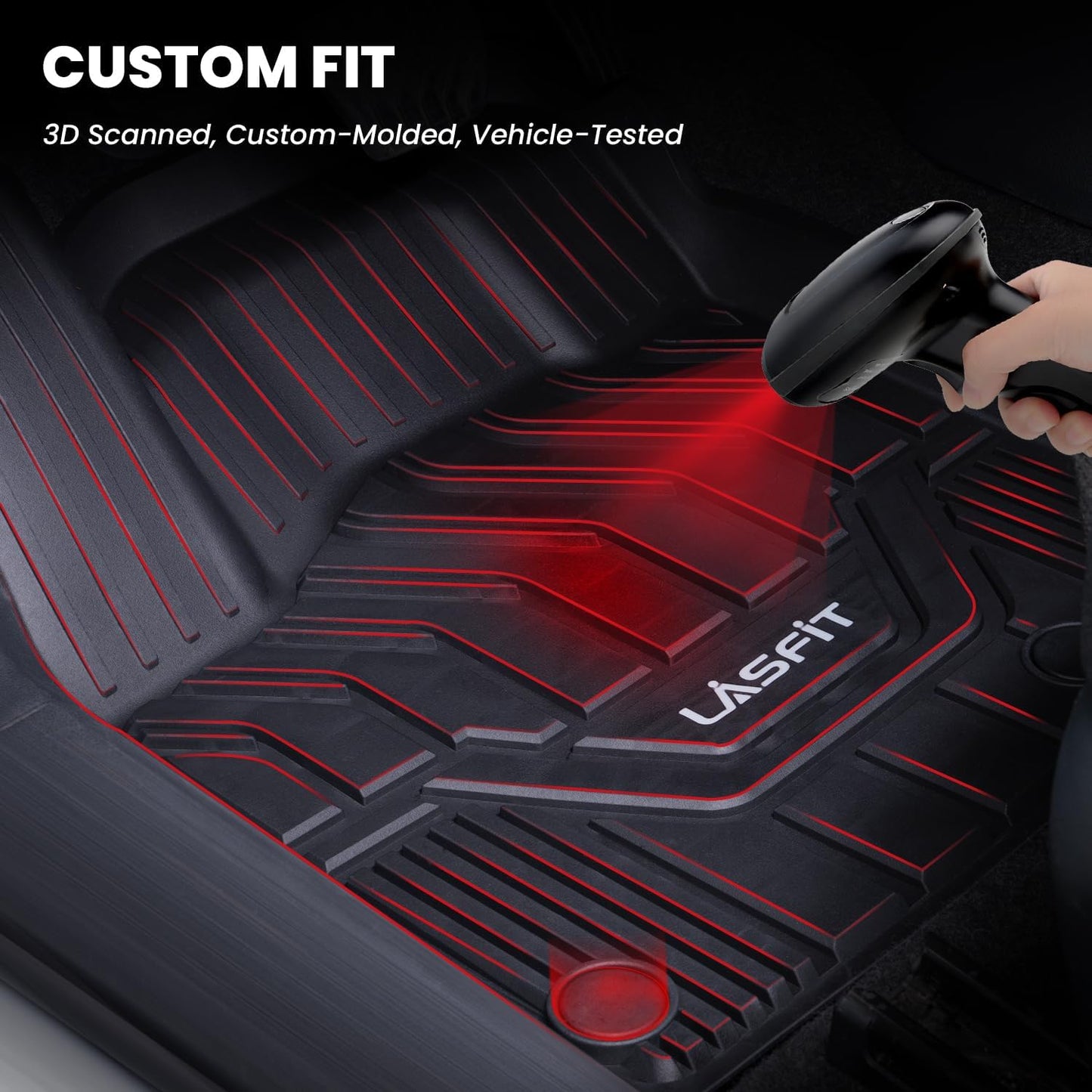 LASFIT Floor Mats Fits for Hyundai Sonata 2020-2026 (Only for FWD & Gas) & Kia K5 2021-2025 (Only for FWD) Custom Fit TPE All Weather Floor Liners Car Mats Accessories, Black