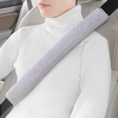 LACDL Extra Long Seatbelt Cover Super Soft Furry for Adults Kids Women & Men, Thick Plush Full Car Seat Belt Strap Cushion, Fluffy Shoulder Pad Protector, Auto Interior Accessories, 1pc, Black, 15.5in