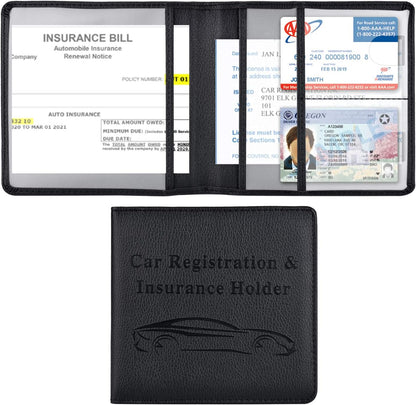 Car Registration and Insurance Holder, Car Accessories Vehicle Glove Box Car Organizer Women Wallet Case for Cards, Essential Document, Driver License by Cacturism, Pink | for Cards