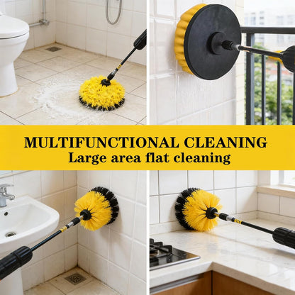 18Pack Drill Brush Power Scrubber Cleaning Brush Extended Long Attachment Set All Purpose Drill Scrub Brushes Kit for Bathroom, Car Detailing, Carpet, Tile Grout, Sinks, Corners