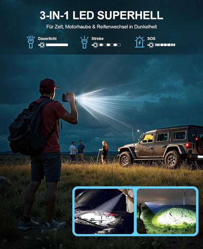 Featou Jump Starter with Air Compressor, 5 in 1 Functional Jump Box 5500A Peak Power Pack with 150PSI Digital Tire Inflator, Portable Car Charger Jumper for 9.0L Gas or 7.5L Diesel