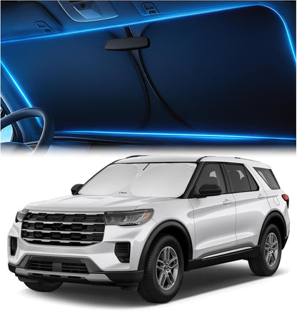 Magnelex Windshield Sun Shade for Dodge RAM 1500 2019-2023 2024 2025 2026, Foldable Car Window Sunshade, Heat & UV Visor Cover, Reflective Front Shades Accessories - Colors B