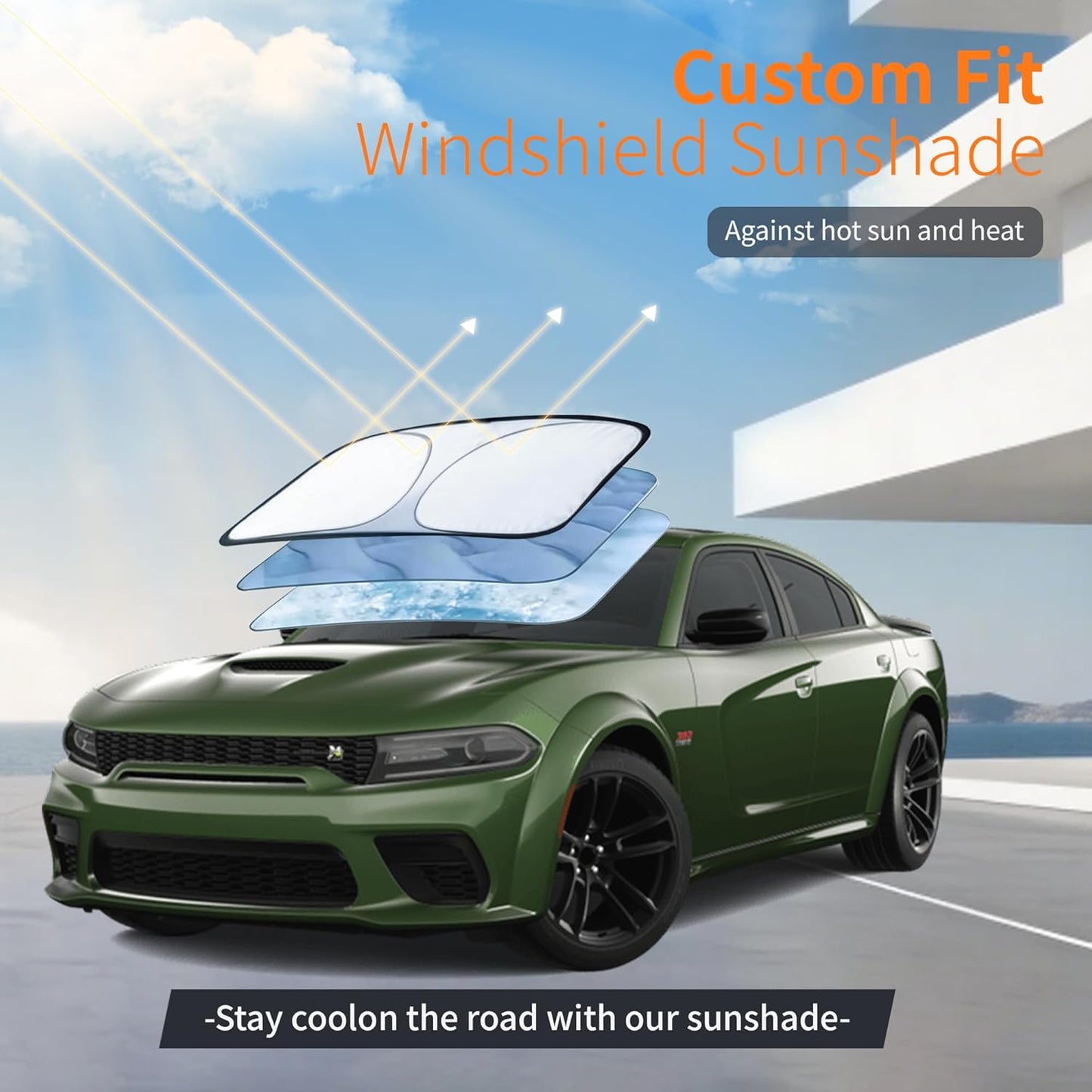 Car Cover Waterproof All-Weather,Outdoor Full Exterior Car Covers for Automobiles Coupe (Length 194-203 inch) with Windshield Sun Shade Universal Fit Dodge Charger,Malibu, Model S,MKZ etc