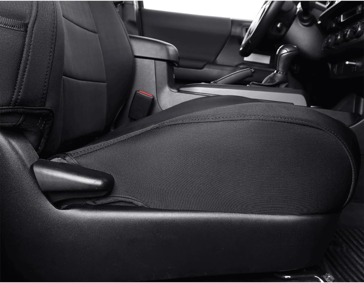 EKR Tacoma Car Seat Covers Custom Fit for Toyota Tacoma (Petrol) 2024 2025 2026 DoubleCab/CrewCab SR/SR5/TRD Sport/TRD Off-Road/Limited -Truck Seat Covers Full Set,Faux Leather(Black)