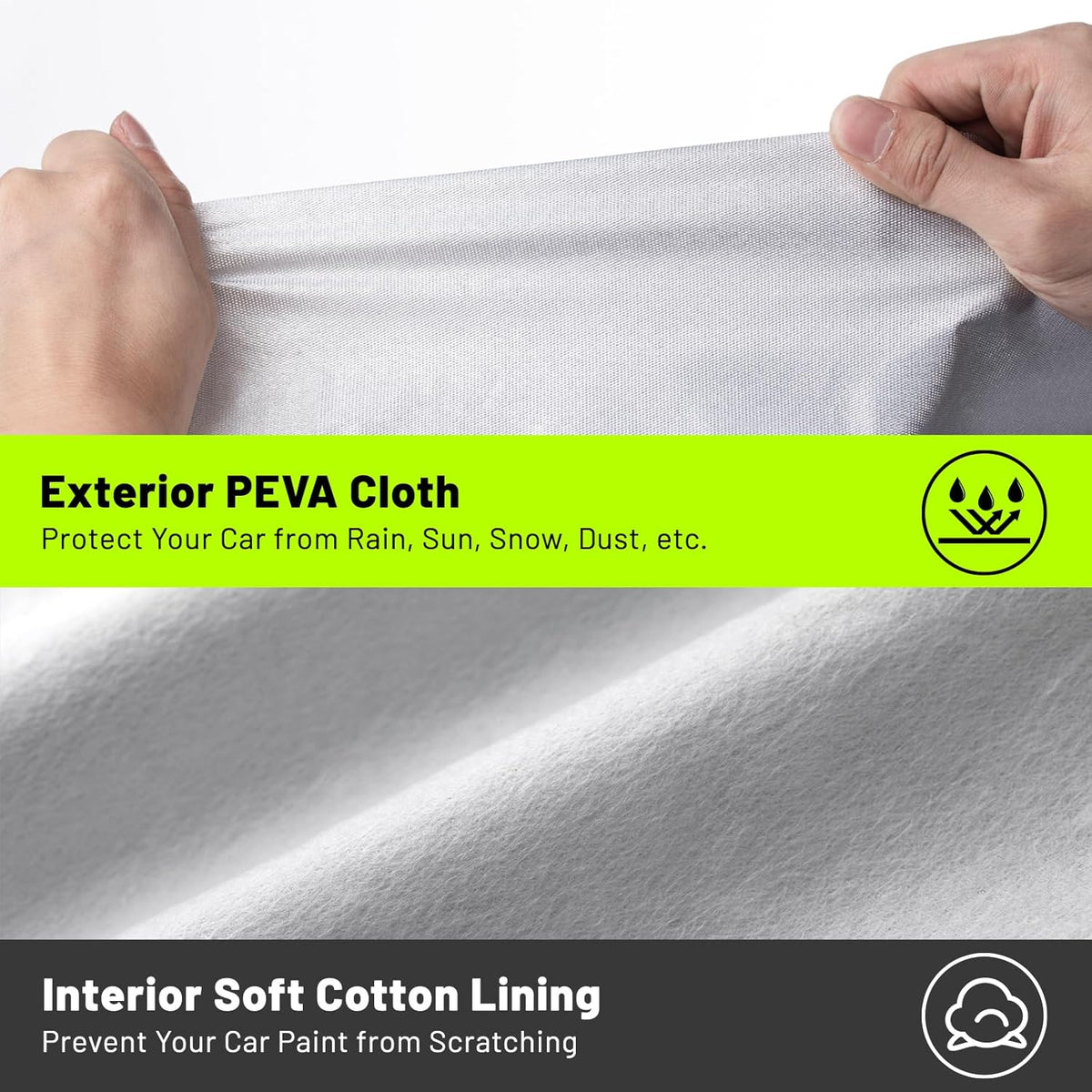Favoto SUV Car Cover Waterproof All Weather 6 Layers Heavy Duty Car Cover for Automobiles Rain Sun Snow UV Protection with Inner Cotton Car Cover Outdoor Universal Fit for SUV (188-198 inch) Silver