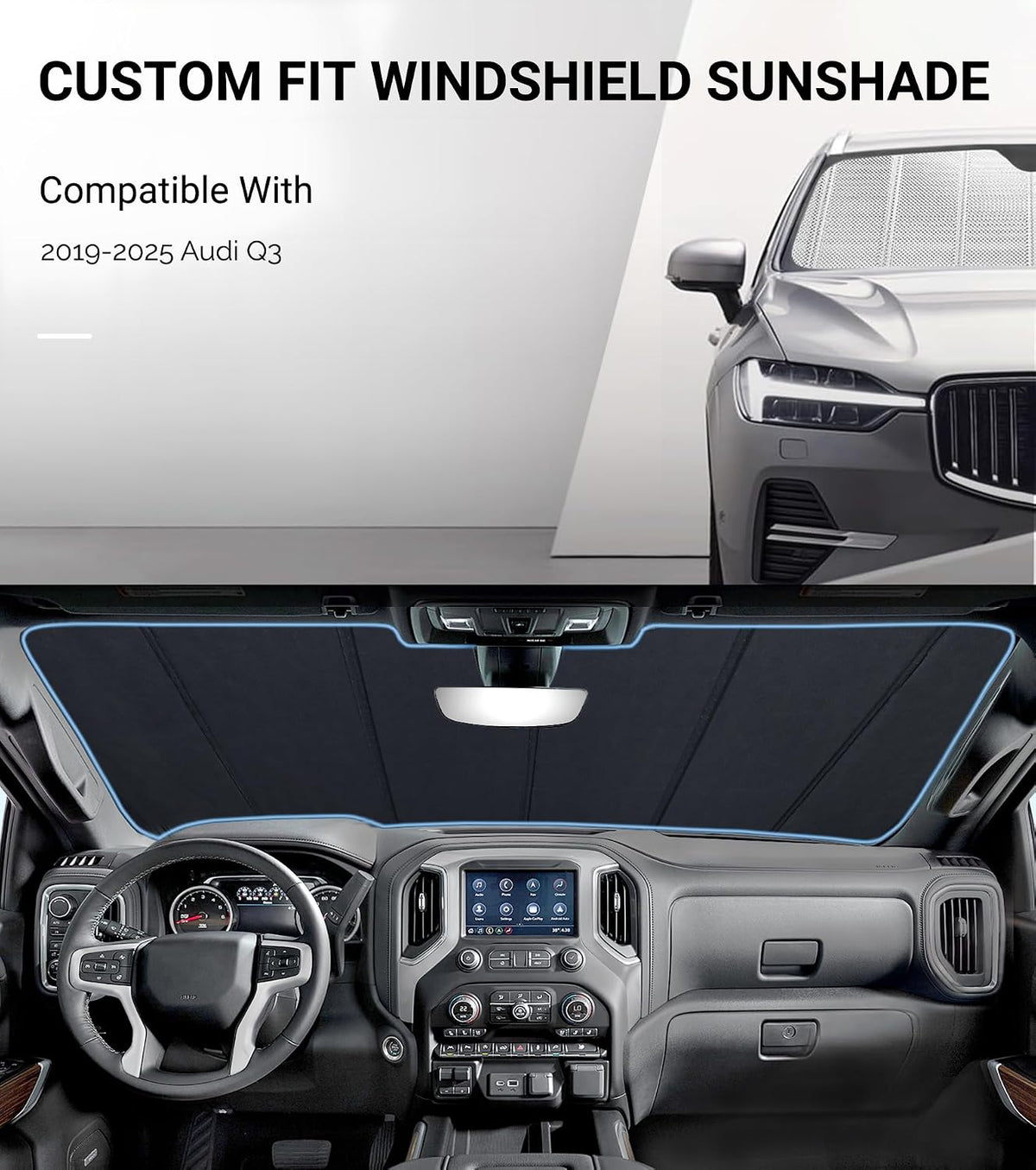 Pigenius Windshield Sunshade for Audi Q5/SQ5 2018-2025, Q5 Sportback/SQ5 Sportback 2021-2025, Q5 PHEV 2020-2025 - AstraGuard