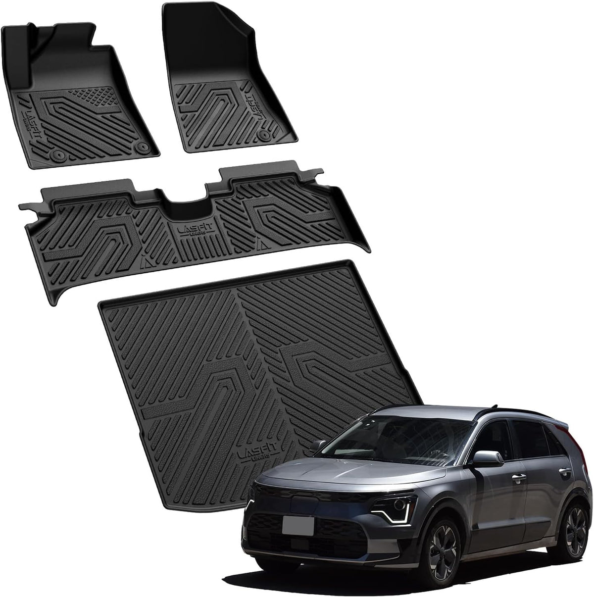LASFIT Floor Mats Fits for Hyundai Sonata 2020-2026 (Only for FWD & Gas) & Kia K5 2021-2025 (Only for FWD) Custom Fit TPE All Weather Floor Liners Car Mats Accessories, Black