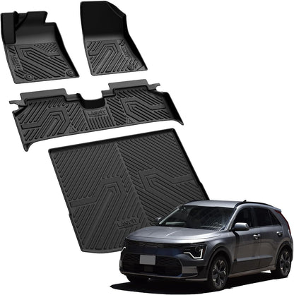 LASFIT Floor Mats Fits for Hyundai Sonata 2020-2026 (Only for FWD & Gas) & Kia K5 2021-2025 (Only for FWD) Custom Fit TPE All Weather Floor Liners Car Mats Accessories, Black