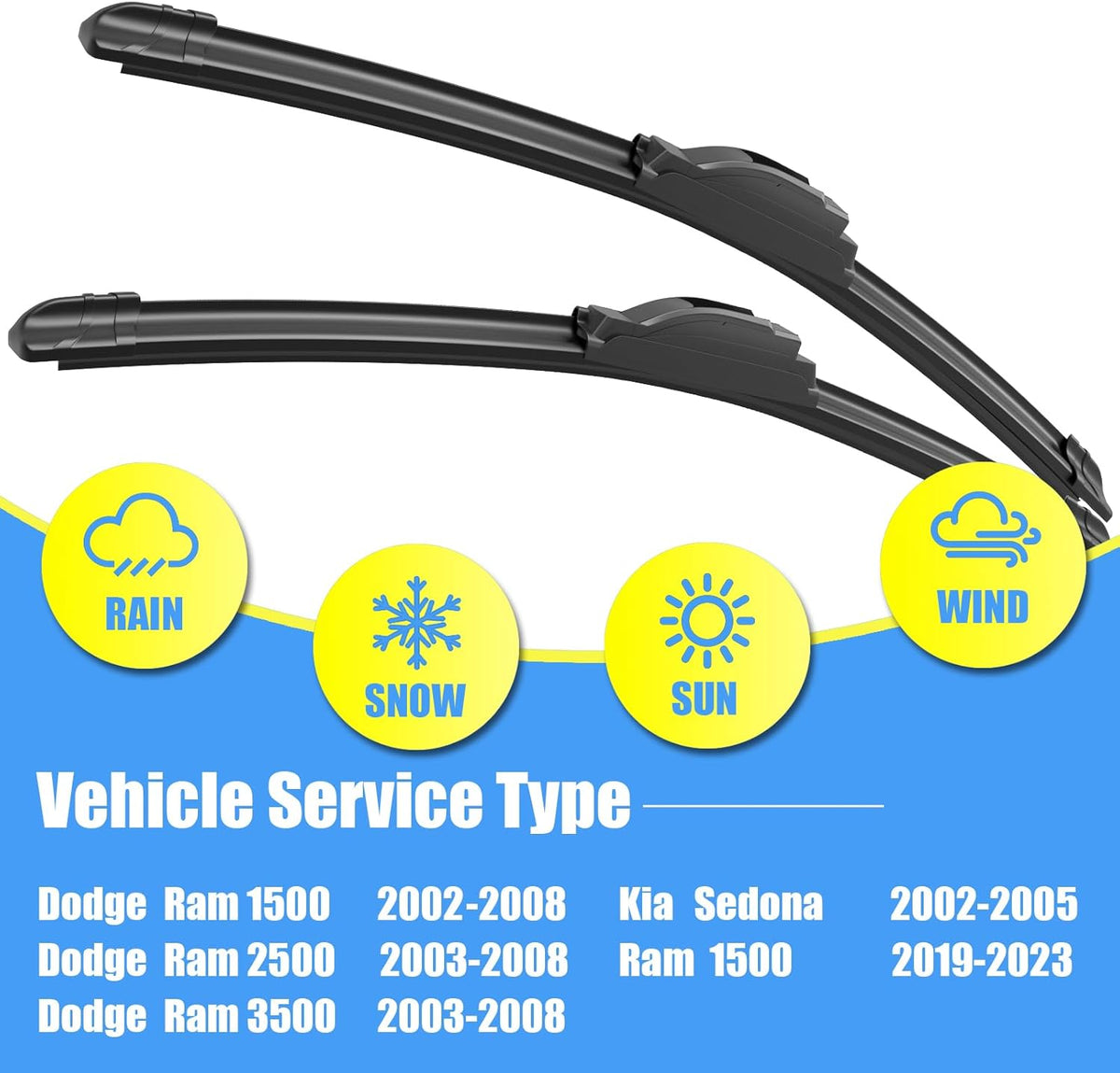Gavimnal® 28"+17" Silicone Wiper Blades Replacement For Nissan Altima 2007-2015,Maxima 2009-2014,All-Season Front Windshield Wiper Blades(Set of 2)