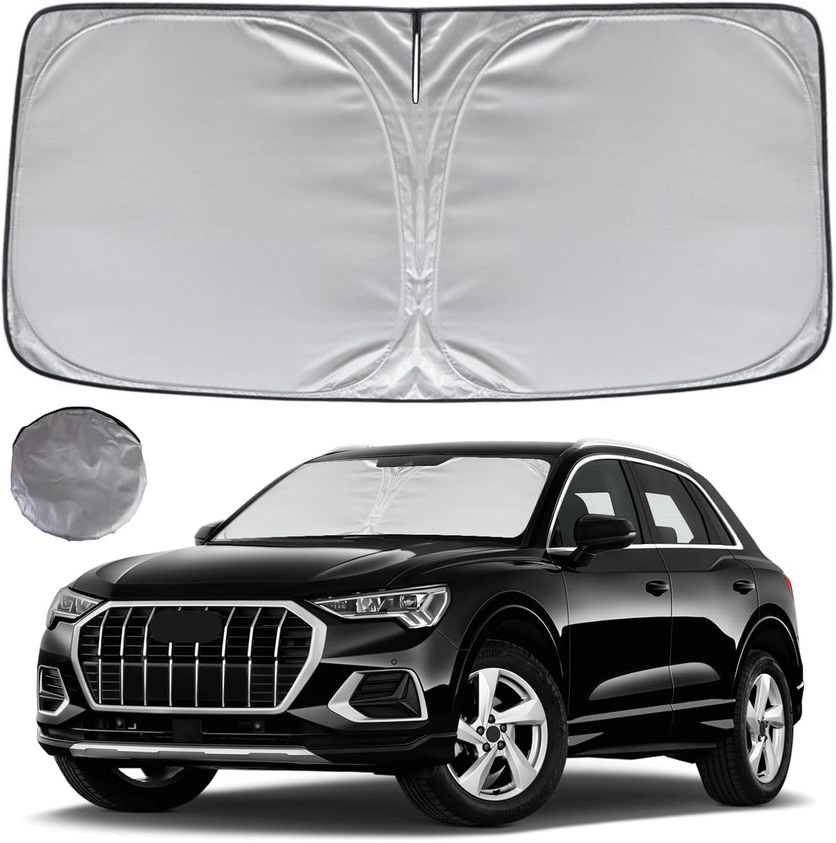 KAYZT Windshield Sun Shade for 2019-2025 2026 Chevy Silverado 1500 /GMC Sierra 1500 2500HD 3500HD Foldable Sunshade Front Window Custom Fit Car Accessories - Colors C