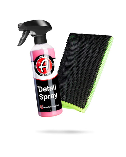 Adam's Clay Mitt Combo - Detail Spray Clay Lubricant for Medium Grade Clay for Car Detailing - Glove Quickly Removes Debris from Your Paint, Glass, Wheels, & More