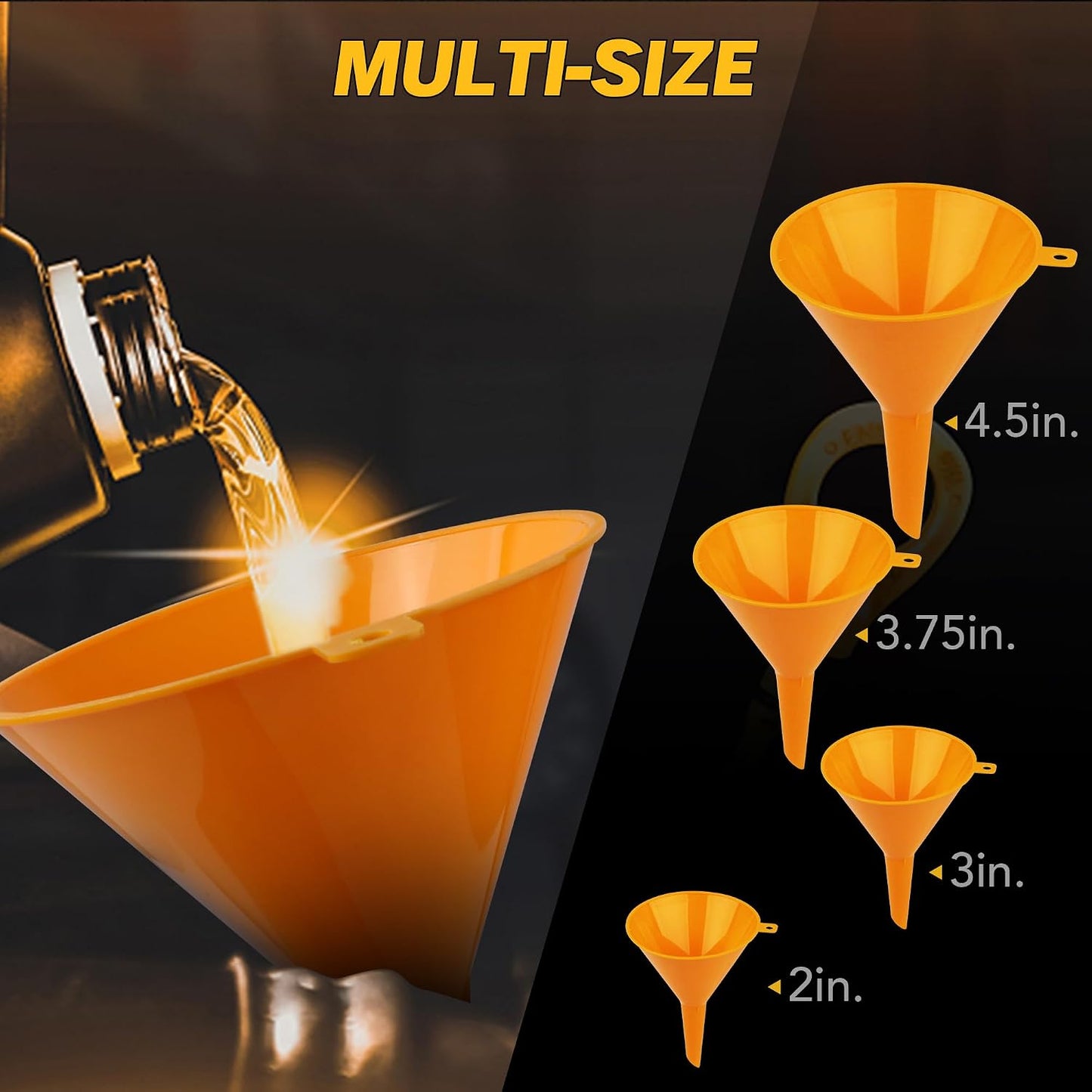 18-Piece No Spill Engine Oil Funnel Kit, 1.59QT/ 1.5L Automotive Coolant Funnel Set, 12 Adapters, Elbow Fitting, Arrow Screen & Magnetic Tray, Compatible with GM, Ford, BMW, Audi, Land Rover Etc