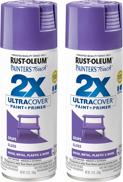 Rust-Oleum 334029 Painter's Touch 2X Ultra Cover Spray Paint, 12 oz, Gloss Clear - Colors C