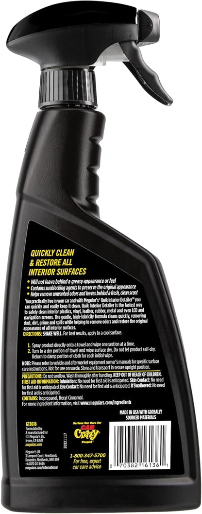 Meguiar's Gold Class Rich Leather Cleaner and Conditioner 3-in-1 Spray, Non-Greasy Car Leather Cleaner and Conditioner Treatment with Advanced UV Protection, 15.2 Oz Spray Bottle
