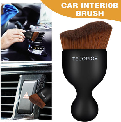 Car Interior Cleaning Brush, Car Duster Interior,Car Detailing Brush Dusting Brush,Car Interior Cleaning Tool, Auto Soft Hair Car Brush,Auto Interior Dust Brush for Air Vents(Brown)