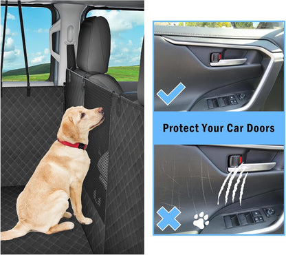 Back Seat Extender for Dogs,Hard Bottom Car Seat Cover for Dogs with Mesh Window,Waterproof Backseat Pet Cover Hard Bottom-Dog Car Seat Cover for Back Seat Dog Hammock for Car/SUV