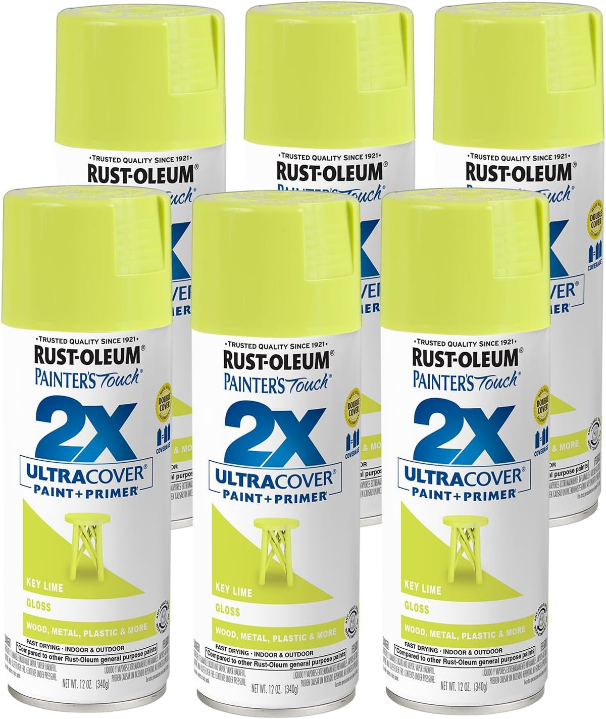 Rust-Oleum 334029 Painter's Touch 2X Ultra Cover Spray Paint, 12 oz, Gloss Clear - Colors D