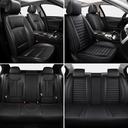 MINGBRON Leather Car Seat Covers,Car Seat Protector Waterproof,Seat Covers Full Set, Car Seat Protectors 5 Seats,Automotive Seat Covers Fit Most Cars Wine Red