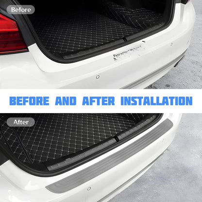 Car Rear Bumper Protector Guard, Anti-Scratch Abrasion Rubber Trunk Door Entry Sill Guard, Non-Slip Vehicle Trim Cover Protection Strip, Car Accessories for Most Cars and SUV (Black/Red/35.4" x2.7)
