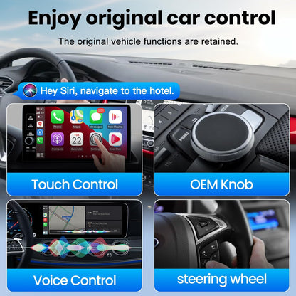 MMB Wireless CarPlay Adapter for iPhone, 2-in-1 Wireless CarPlays & Android Auto Adapter, Convert Wired to Wireless CarPlay,Plug & Play,Auto Reconnect, No Delay, USB-A/Type-C for iOS 10+ & Android 11+