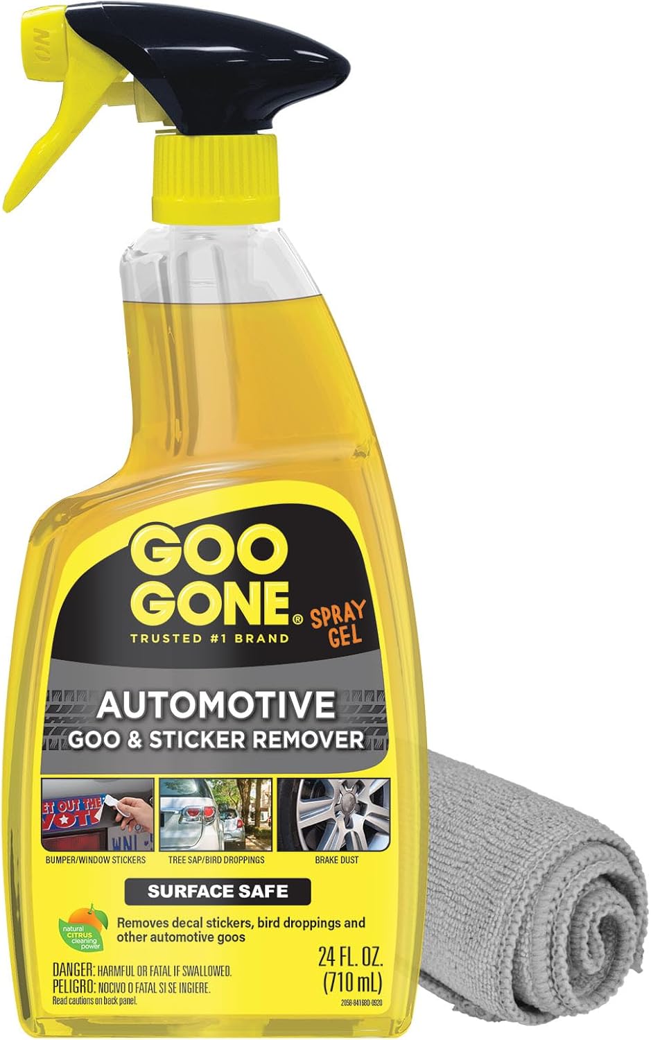 Goo Gone Automotive - Cleans Auto Interiors/ Bodies and Rims, Removes Bugs & Stickers - 12 Fl. Oz.
