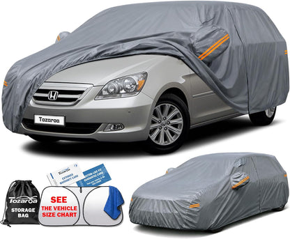 SUV Cover Waterproof All-Weather,Outdoor Full Exterior Automobiles SUV(Length 182-190 inch) with Windshield Sun Shade Universal Fit Toyota RAV4,CRV,Model Y,Q5,Size S2 (See SizeChart)