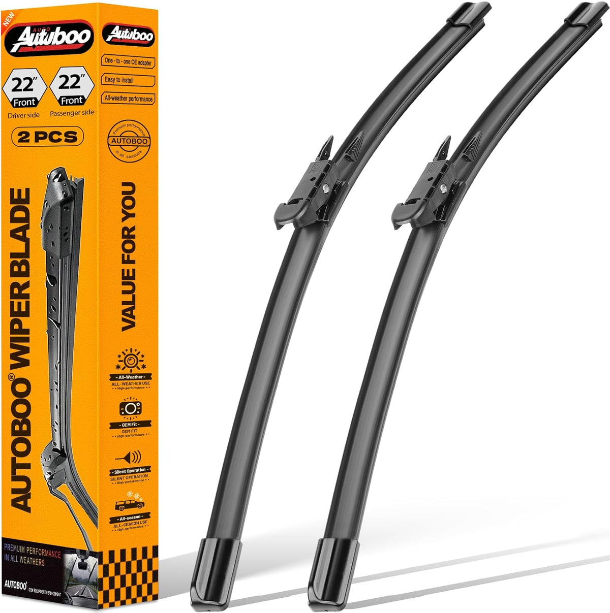 OEM Windshield Wipers Replacement for VW Volkswagen Jetta CC Passat Wiper Blades 2011 2012 2013 2014 2015 2016 2017 2018 2019-2023 -Original Factory Quality 24 and 19 inch (Set of 2) Top Lock 16mm