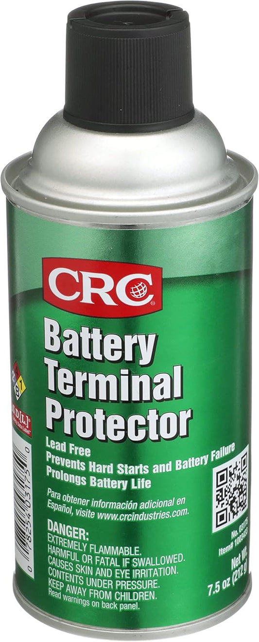 CRC Battery Terminal Protector, 7.5 Wt Oz, Lead-Free, Enhances Battery Life, Prevents Corrosion-Related Leakage, Aerosol Spray
