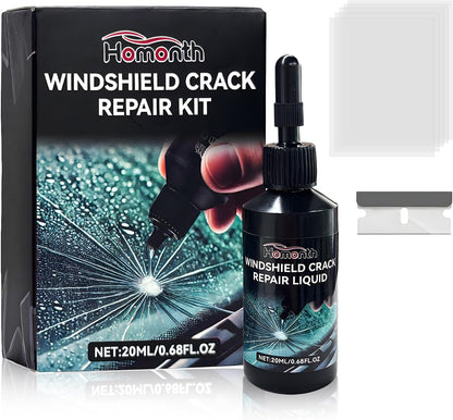 Windshield Crack Repair Kit, Quick Car Window Cracks Gone Glass Scratch Repair Liquid, Long-Lasting Windscreen Filler Tool Resin Fluid for Cracks Chips Star-Shaped Damage