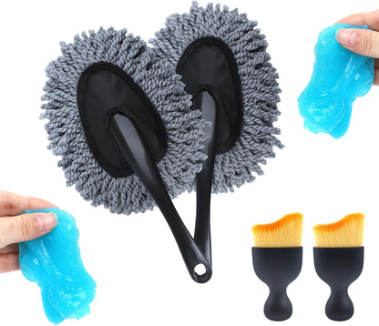 IPELY 3 Pack Large Microfiber Car Duster Exterior Scratch Free with Extendable, Car Duster Interior Multipurpose dust Cleaning