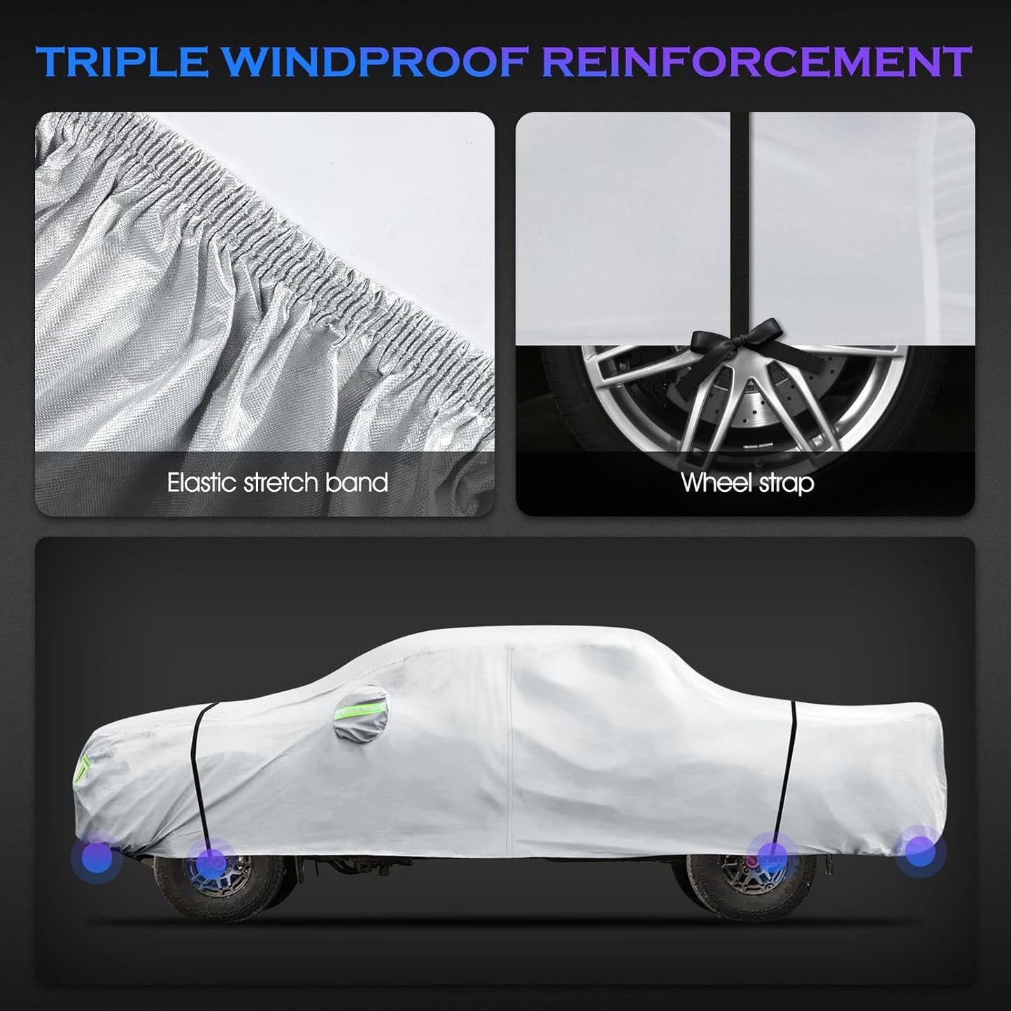 Car Cover Custom Fit for Honda CRV 1997-2025,Toyota RAV4 1996-2025, 6 Layers Truck Cover Waterproof All Weather for Automobiles,Outdoor Full Exterior Cover,Rain, Sun, Wind Protection,Black