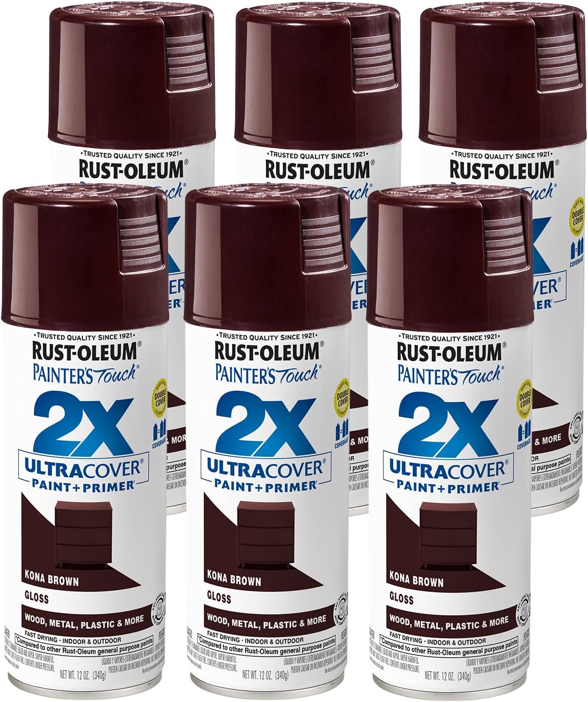 Rust-Oleum 334029 Painter's Touch 2X Ultra Cover Spray Paint, 12 oz, Gloss Clear - Colors B