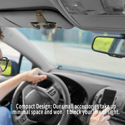 Yuoyar 2 Packs Magnetic Sunglass Holder for Car Visor (Grey) | Magnetic Interior Car Accessories