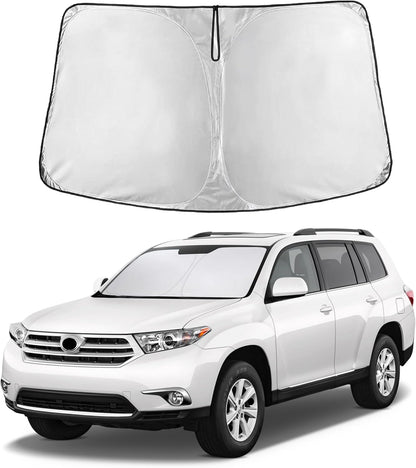 EcoNour Car Windshield Sun Shade | 2025 Upgraded Innovative No-Light-Pass Technology for Maximum Coverage | Foldable Sun Shade Keeps Your Vehicle Cool | Must-Have Car Accessories | Small (59" x 29") - Colors E