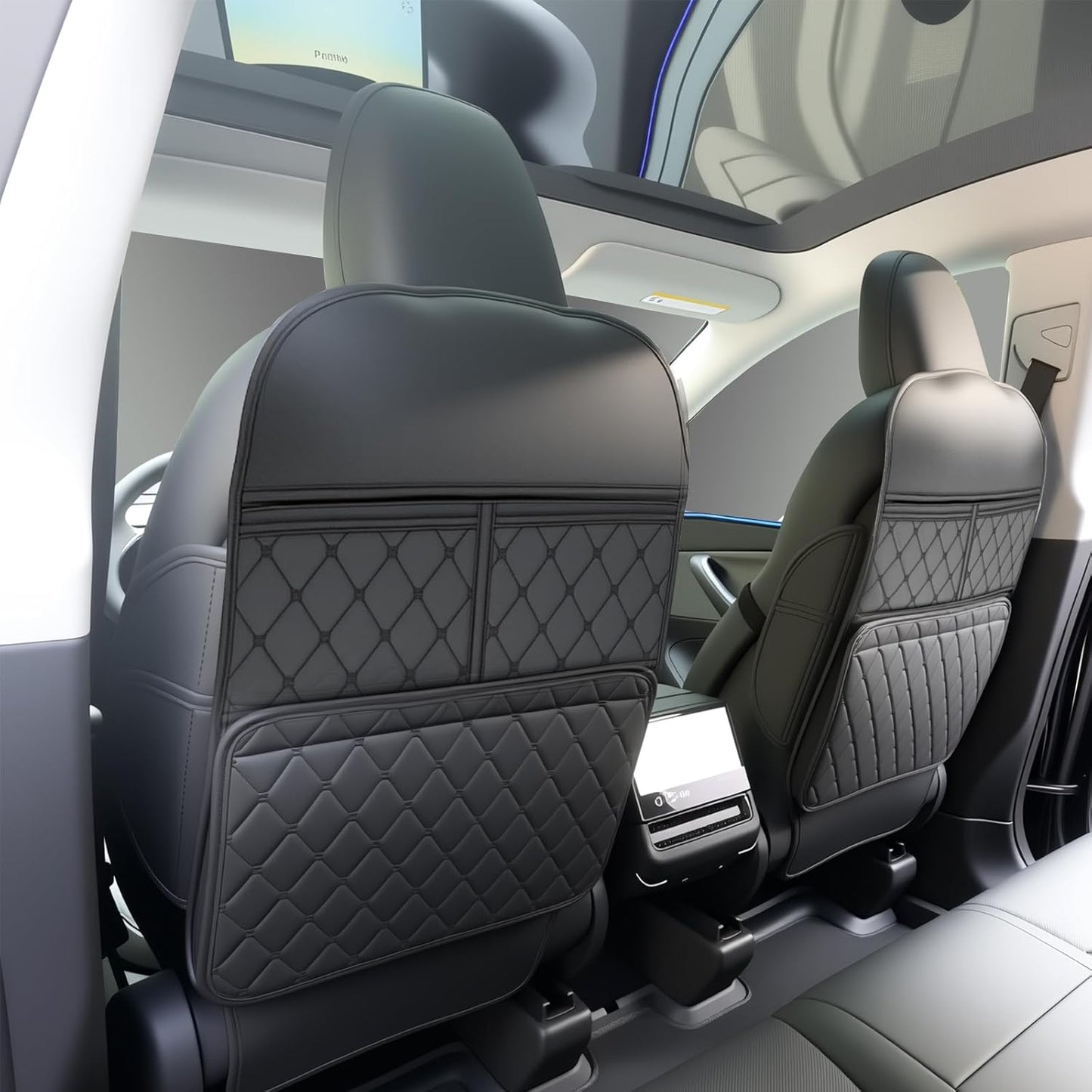 2 Pack Kick Mats Back Seat Protector，Seat Back Protector for Kids Feet Car Seat with Car Back Seat Organizer, Seat Back Protector Cover for Back of Front Seats - Protect against dirt and scuffs