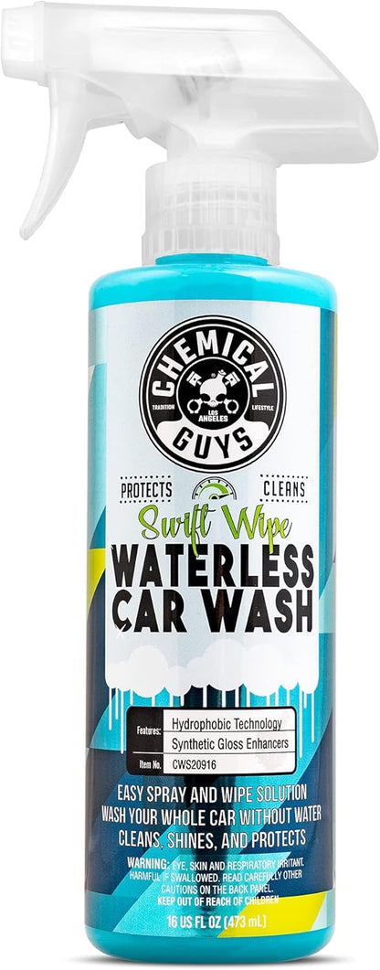 Chemical Guys Swift Wipe Sprayable Waterless Car Wash Spray - Spray and Wipe to Safely Clean and Shine Cars, Trucks, Motorcycles, RV & More, High Lubrication Formula, 128 oz