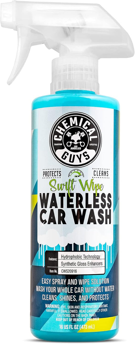 Chemical Guys Swift Wipe Sprayable Waterless Car Wash Spray - Spray and Wipe to Safely Clean and Shine Cars, Trucks, Motorcycles, RV & More, High Lubrication Formula, 128 oz