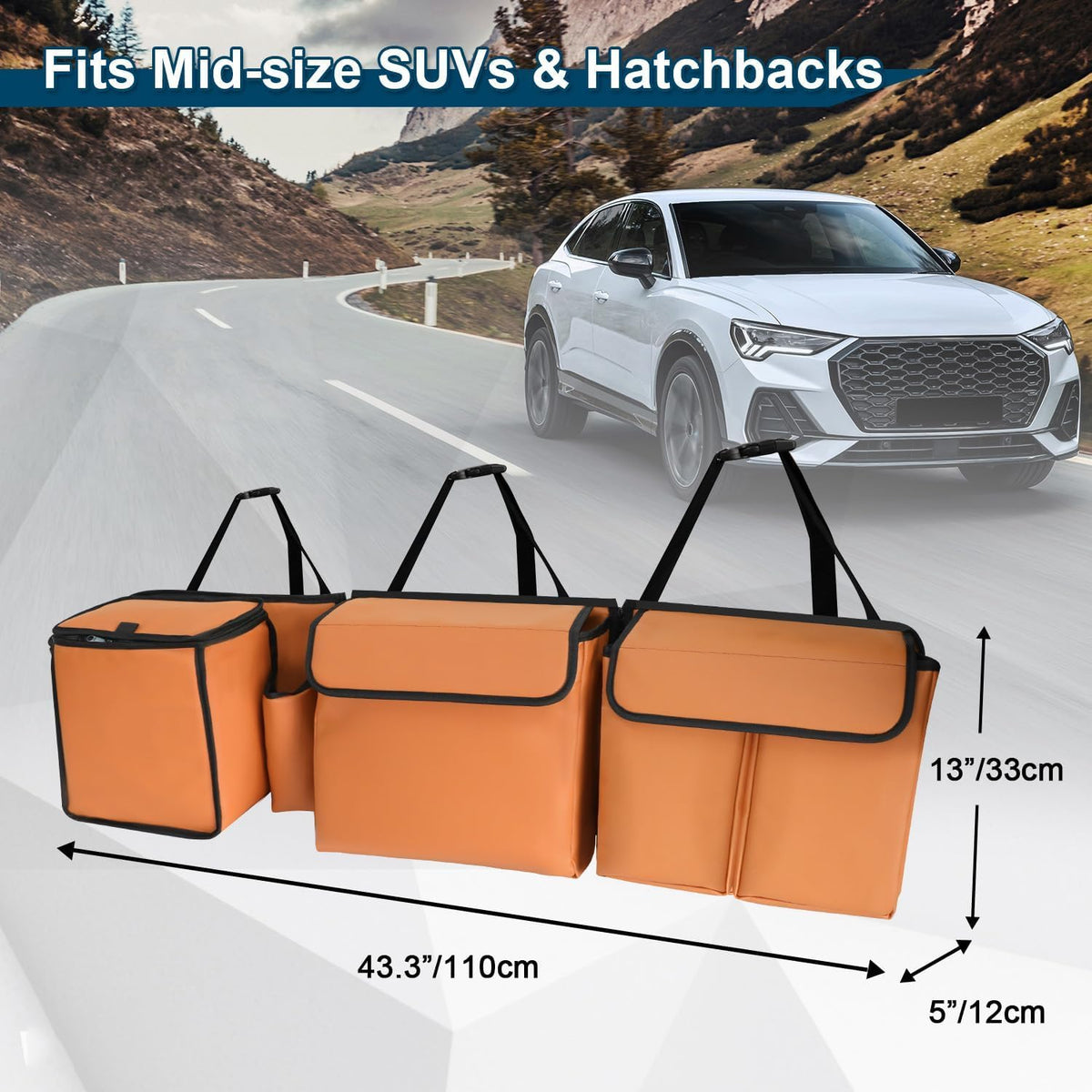 Deluxe Trunk and Backseat Organizer for Medium or Large Size SUVs & RVs, Detachable Storage Modules with Built-in Cooler, Patent Pending