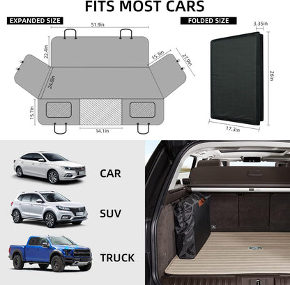 YJGF Back Seat Extender,Dog Seat Cover for Back Seat,Hard Bottom Car Seat Cover for Dogs,Dog Hammock for Car,Back Seat Pet Cover for Dogs(Black,for Car/SUV/Small Truck)