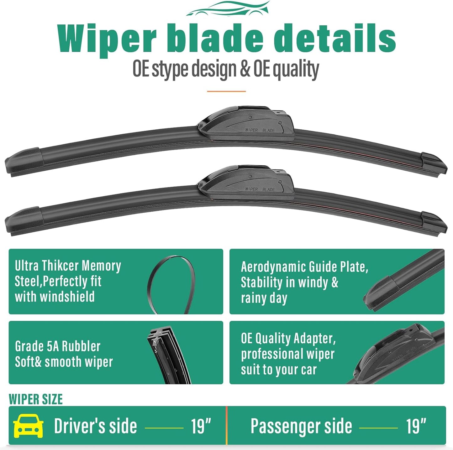 26" 16" 11" Windshield Wiper Blades Replacement for Chevrolet Chevy Trax 2024 2025 2026 Premium All Weather Front Rear Wipers Set - OEM Quality (Pack of 3) - Colors D