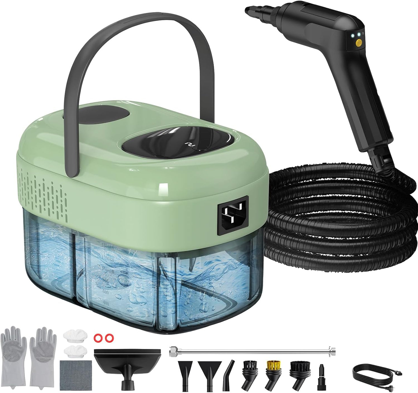 Pressurized Steam Cleaner, 3-Level Adjustable Handheld Steamer Cleaning for Home, 15s Fast Heat-Up & 47.3oz Tank, 2500W Multi-Surface Portable Steamer for Floor/Grout/Car/Kitchen & Bathroom