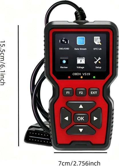 V519 OBD2 Scanner Diagnostic Tool, Car Code Reader with 35,901 Built-in DTC Lookup, Check Engine Light Reader, Live Data, I/M Readiness, Battery Voltage Test, for 1996+ Vehicles