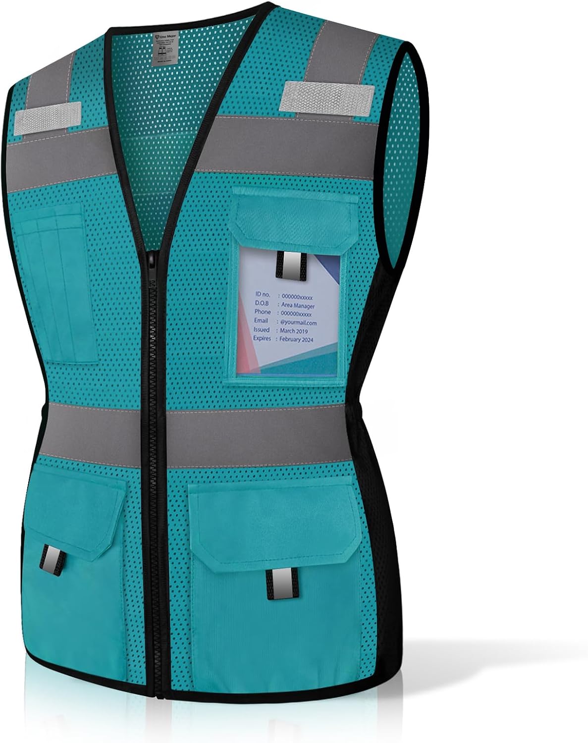Reflective Vest for Women, Mesh Womens Safety Vest with 11 Pockets and Zipper, Hi Vis Neon Construction Work Vest for Lady Surveyors/Workers, Snugly-Fitted, ANSI Compliant (U-Yellow, S)