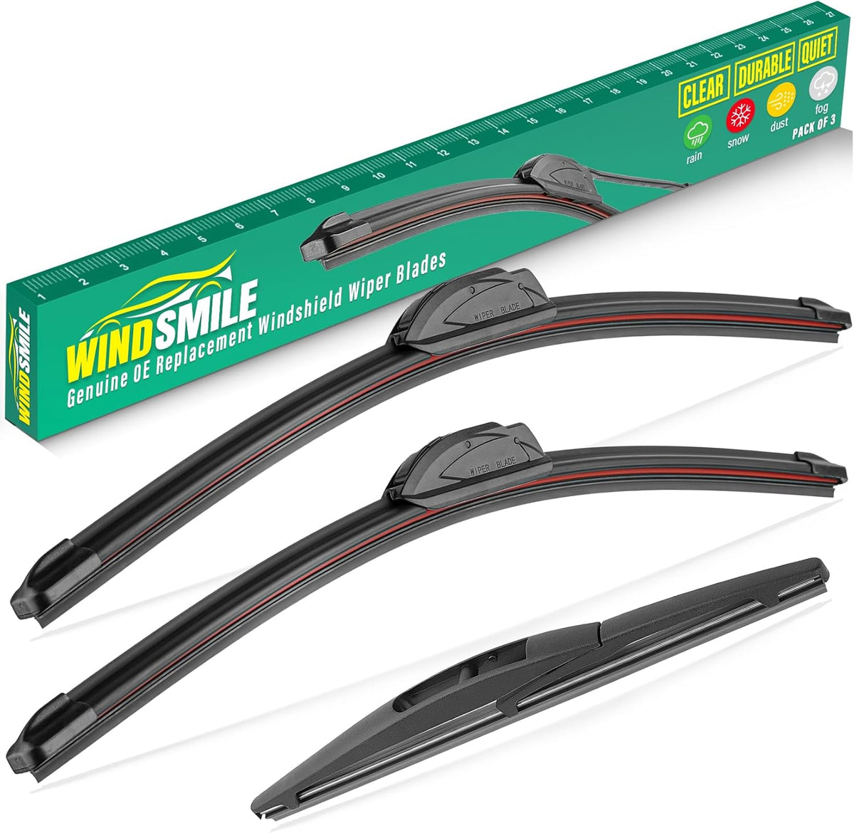 26" 16" 11" Windshield Wiper Blades Replacement for Chevrolet Chevy Trax 2024 2025 2026 Premium All Weather Front Rear Wipers Set - OEM Quality (Pack of 3) - Colors D