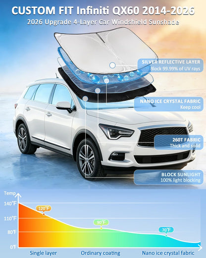 for Toyota Tacoma 2016-2023 2024 2025 2026 Sun Shade Sunshade Windshield Cover - 4 Layers Front Window Shade Custom Fit Tacoma 2Dr 4Dr Pickup Sun Visor 240T Shade Blocks UV Rays Car Accessories - Colors F