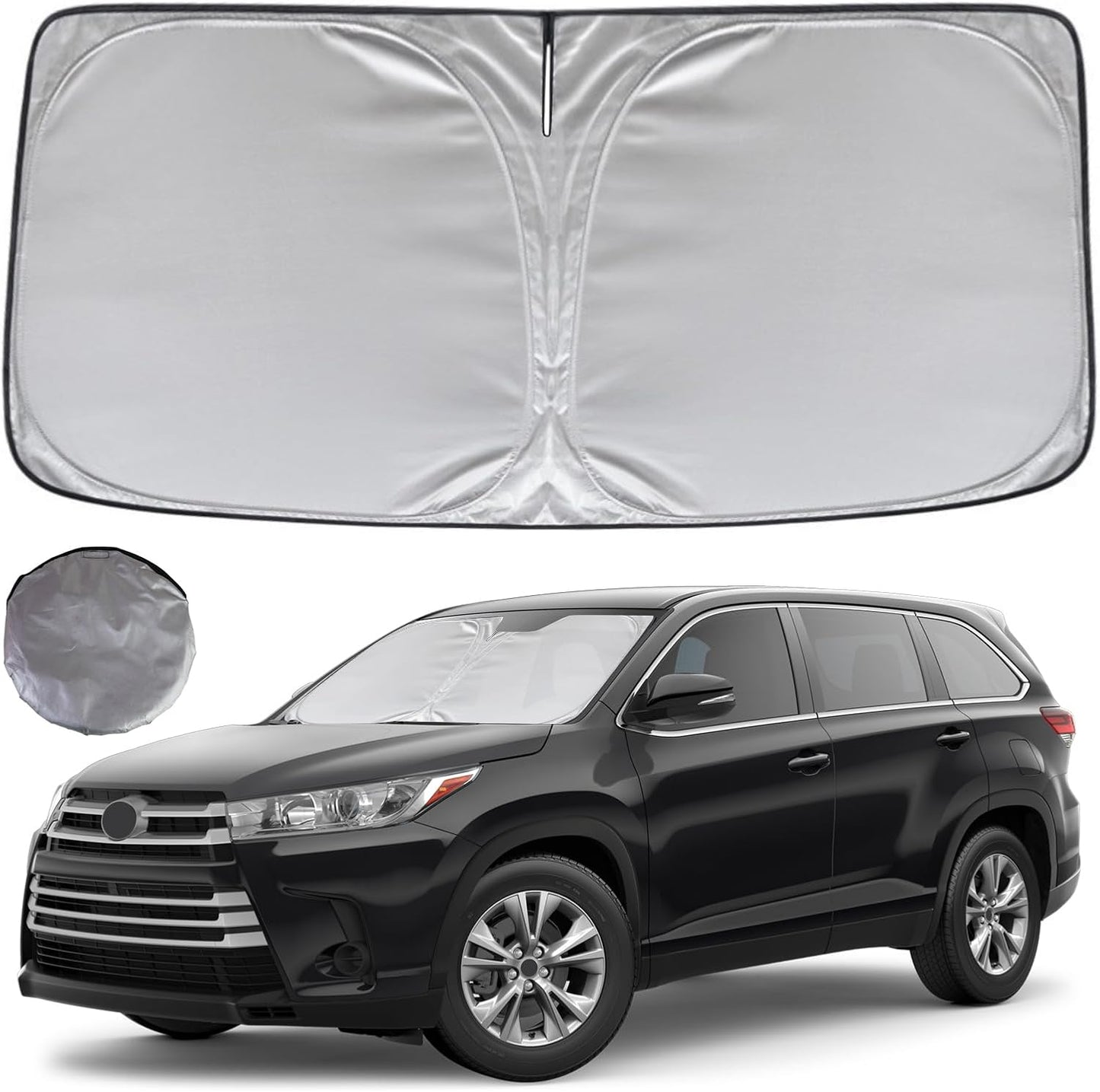 KAYZT Windshield Sun Shade for 2019-2025 2026 Chevy Silverado 1500 /GMC Sierra 1500 2500HD 3500HD Foldable Sunshade Front Window Custom Fit Car Accessories - Colors C