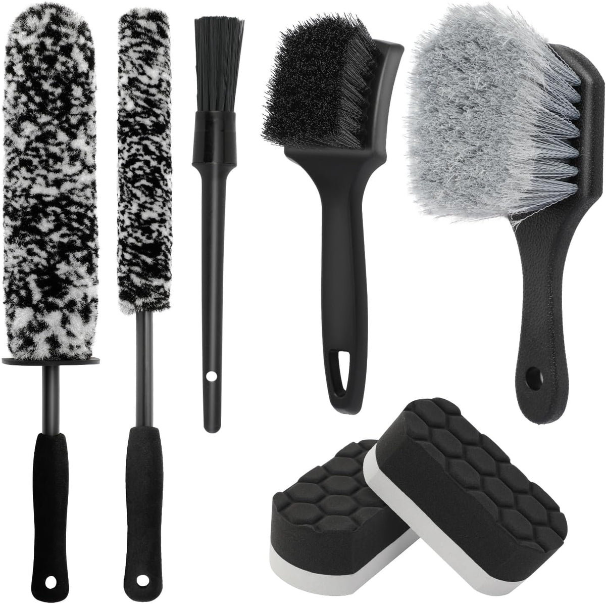 5PCS Wheel Cleaner Brush Kit, Tire Brushes, Rim Cleaner Brush,Car Detailing Brushes, Car Wash Tools for Wheels and Tires No Spatter