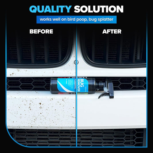 Carfidant Bug and Tar Remover for Cars Exterior with Ceramic Coating - Easily and Safely Clean Bug Splatter, Bird Poop from Paint, Plastic, Rubber, Metal, Chrome, Glass - Pre Wash for Car Detailing