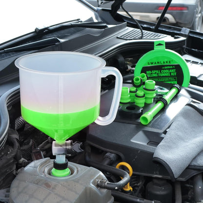 20-Piece Engine Oil Funnel Kit, 1.59QT/1.5L Oil Funnel Set with 12 Adapters, Siphon Hose Pump, Towel, Elbow Fitting, Arrow Screen and Magnetic Storage Hooks Tray, Compatible with GM/Ford/BMW/Audi Etc.