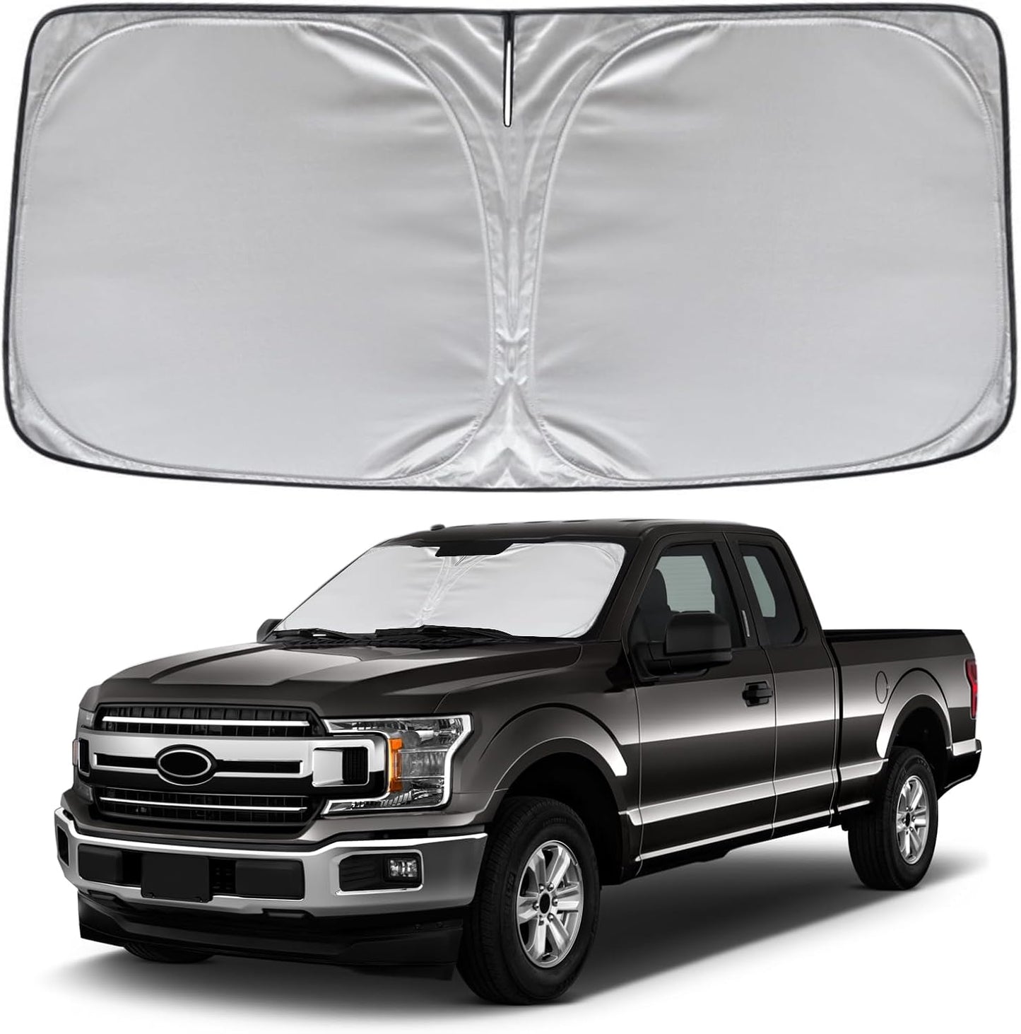 KAYZT Windshield Sun Shade for 2019-2025 2026 Chevy Silverado 1500 /GMC Sierra 1500 2500HD 3500HD Foldable Sunshade Front Window Custom Fit Car Accessories - Colors A